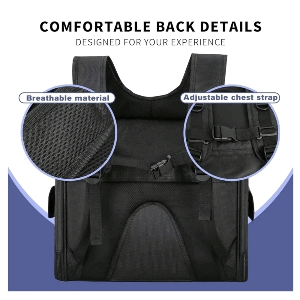 Pet Backpack Carrier for Cats and Dogs, Fits Up to 18 Lbs - Picture 3 of 8